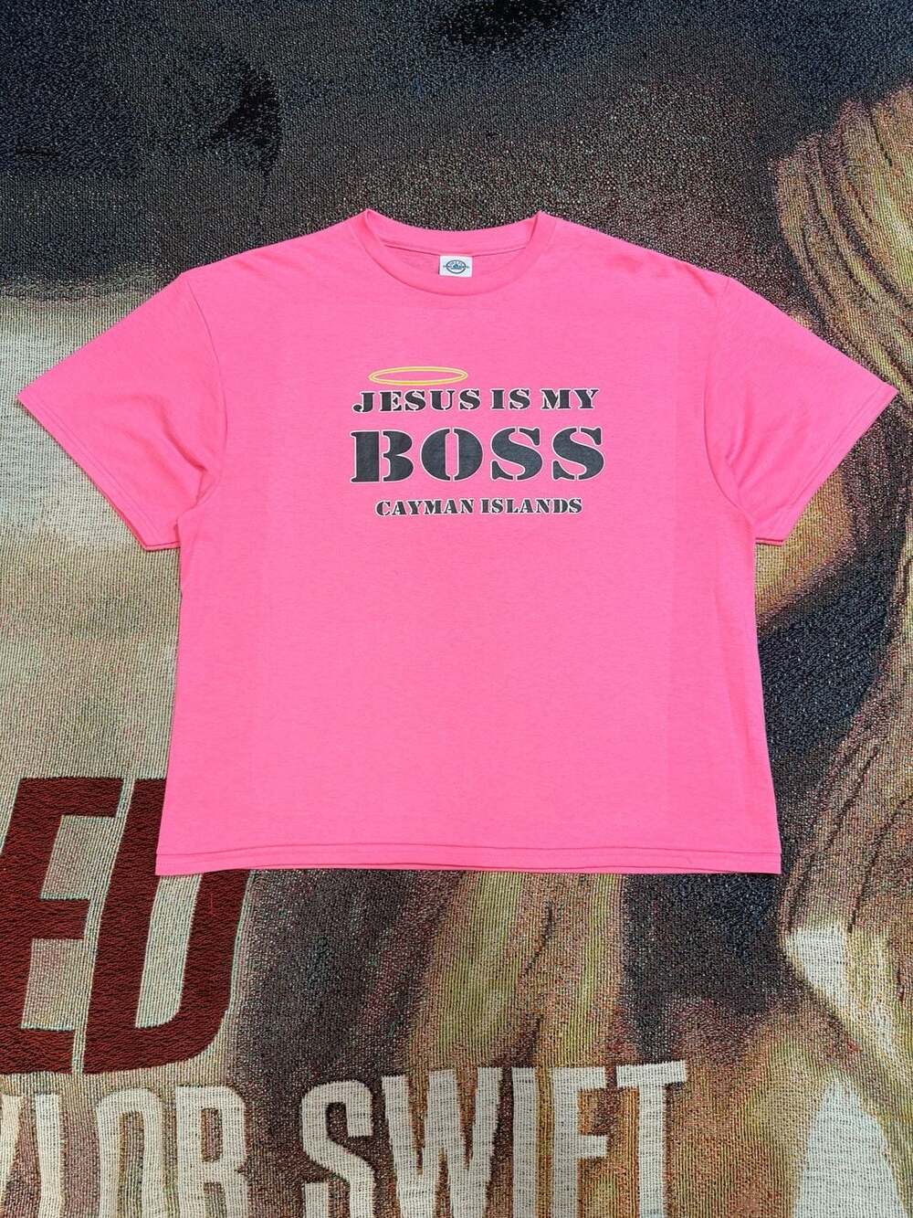 Delta Pro Weight Cayman Islands 'Jesus is My Boss' Boxy T-Shirt